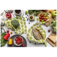 Bee's Wax Huishoudfolie Vegan Wrap Leaves Groen (3-Delig)