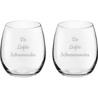 Royal Leerdam Gegraveerde Drinkglas 39cl De Liefste Schoonvader-De Liefste Schoonmoeder