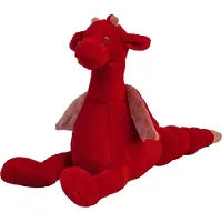 Happy horse Draak Tine Knuffel 24cm - Rood - Baby knuffel