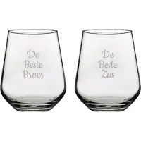 Pasabahce Gegraveerde Drinkglas 42,5cl De Beste Broer- De Beste Zus