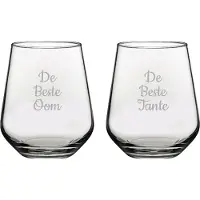 Pasabahce Gegraveerde Drinkglas 42,5cl De Beste Tante-De Beste Oom