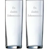 Arcoroc Gegraveerde longdrinkglas 31cl De Leukste Schoonvader-De Leukste Schoonmoeder