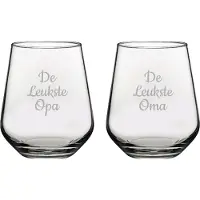 Pasabahce Gegraveerde Drinkglas 42,5cl De Leukste Opa- De leukste Oma