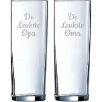 Arcoroc Gegraveerde longdrinkglas 31cl De Leukste Opa- De leukste Oma