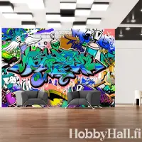 Artgeist Fotobehang - Graffiti: blue theme