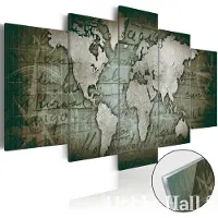 Artgeist Schilderijen Op Canvas - Afbeelding op acrylglas - Acrylic prints – Bronze map III 100x50 - Schilderij