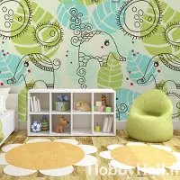 Artgeist Fotobehang – Behangpapier - Fotobehang - olifanten (voor kinderen) 350x270 -