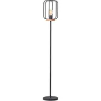 Brilliant Staande lamp, 1 lichtpunt, hoogte x diameter 163x25 cm, Tosh, zwart/antiek/bruin, met voetpedaal