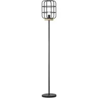Brilliant 93073/66 Gwen Staanlamp Antiek Hout/Zwart Korund - 1 x E27