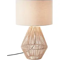 Brilliant Tafel lamp Laraine | Decoratieve natuurlijke tafel lamp | Textiel, papier, metaal | Beige | 1x E27, max. 42 W | IP20