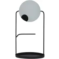 Cosy@home Juweelhanger Spiegel Zwart 20x20xh38,8cm Rond Metaal-glas