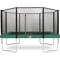 Salta Combo - 396 x 244 cm - Rechthoekige trampoline met veiligheidsnet - Stevig frame - Groen