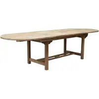 AVH-Collectie Ovaal 2 x uitschuifbare dining tuintafel 200-250-300x100xH78 cm teak zware uitvoering
