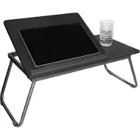 Ivol Laptoptafel voor laptop, tablet, boek of ontbijt op bed - Grijs - Bedtafel - Tablethouder - Inklapbaar - Onbijttafel - Werken in Bed