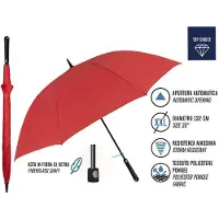 Perletti paraplu Golf windproef 102 x 132 cm microvezel rood