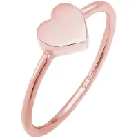 Elli - Elli Ringen Dames Band Ring Hart Liefde Basic in 925 Sterling Zilver roségoud verguld