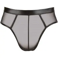 Svenjoyment Underwear Wetlook Slip Met Open Achterkant - Zwart