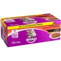 Whiskas 1+ Adult Katten Natvoer - Vlees in Saus - 40 x 100 gram