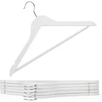 Blumtal Kledinghangers Hout - Set van 20 Kleerhangers - Antislip - Met inkepingen - Wit