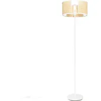 QAZQA Retro vloerlamp wit met rotan 40 cm - Akira