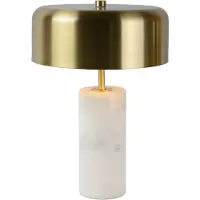 Lucide Tafellamp Mirasol, wit / opaal, Woon-/ Eetkamer, Steen, tafellamp