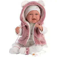 Llorens Removed Mimi Smiles With Hair Fuchsia Jacket And Pacifier Doll 40 Cm Roze Kinderen