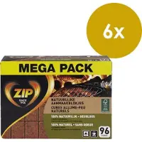 Zip - Aanmaakblokjes - Naturel - 6 x 96 stuks ( 576 stuks) - Voordeelverpakking