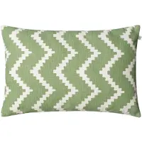 Chhatwal & Jonsson Ikat Sema Kussen 40x60 Cm Voor Buiten Saliegroen / Gebroken Wit - Decoratieve kussens & hoezen Katoen Offwhite - OIC310274-19