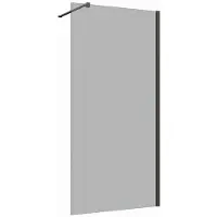 Guido Gusto Inloopdouche 100x200 8mm Nano glas mat zwart serie Silvio Rookglas