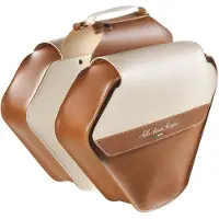 Selle Monte Grappa Fashion - Dubbele Fietstas - Kunstleer - 33 Liter- Lichtbruin / Wit