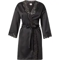 Ralph Lauren Ochtendjas 'SIGNATURE SATIN' zwart