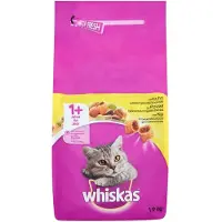 Whiskas 3x - - Kattenvoer - Brokjes met Kip - 3 Verpakkingen van 1,9kg