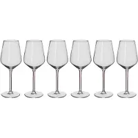 Alpina Wijnglazen Witte Wijn - 6 Stuks Witte Wijnglazen - Wijnglas 37cl - Wijnglazen Set - Glazenset voor Diner - Wijn Glazen - Helder Glas