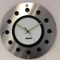 A&M WANDKLOK MECANICA FULL BLACK WITH WHITE COLOR SMALL INNER CIRCLE GREEN BLACK POINTER MODERN DUTCH DESIGN HANDGEMAAKT 40 cm
