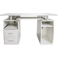 Vdd Bureau met veel Opbergruimte - computertafel - computerbureau - 120 cm breed - wit
