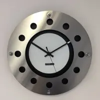 A&M WANDKLOK MECANICA FULL BLACK WITH WHITE COLOR SMALL INNER CIRCLE BLACK POINTER MODERN DUTCH DESIGN HANDGEMAAKT 40 cm