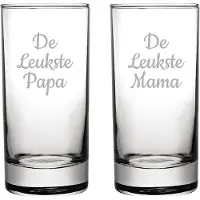 Fusion Gegraveerde longdrinkglas 28,5cl De Leukste Mama-De Leukste Papa
