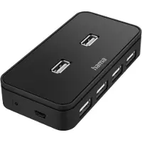 Hama 00200123 USB-hub 7 poorten USB-A USB 2.0 480 MBit/s Zwart