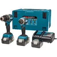 Makita DLX2180TJ1 18V Combiset voor allround (klop)boor- en (slag)schroefklussen (gereedschapset)
