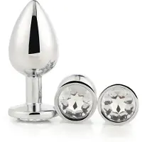 Dream Toys - Aluminium buttplug set met siersteen - 3 stuks