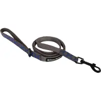 Happy house X-Collection Hondenriem / Hondenlijn (6605-3) - Nylon met reflecterende Stiksels - Lengte: 125 cm - Breedte: 20 mm - Grijs / Blauw / Zwart