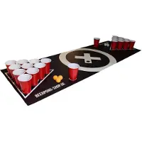 BeerCup Baseliner Beer Pong speelmat set audio handvaten ballenhouder 6 ballen