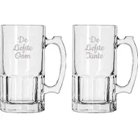 Libbey Gegraveerde Bierpul 1ltr De Liefste Tante-De Liefste Oom