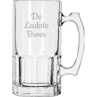 Libbey Gegraveerde Bierpul 1ltr De Leukste Broer
