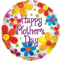 Kaleidoscope Folieballon Mother's Day Flowers Dames 46 Cm Wit
