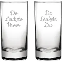 Fusion Gegraveerde longdrinkglas 28,5cl De Leukste Broer-De Leukste Zus