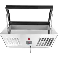 Hendi Opzet saladevitrine 67L, RVS, 61,2(b)x76,7(d)x32,8(h)cm, 4x GN 1/3, 233672