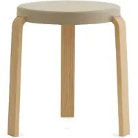 Normann Copenhagen Tap ronde kruk Sand, eikenhouten poten, Ø35x43 cm