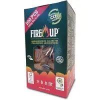 Fire-up Aanmaakblokjes bruin doos 100 stuks - BBQ/barbeque/vuurkorf/openhaard mileuvriendelijk