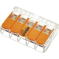 Wago 5 stuks Lasklem 221 Compact 5-voudig 0,2-4 mm²
